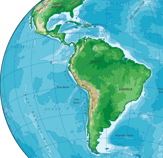Post-national map of Latin America